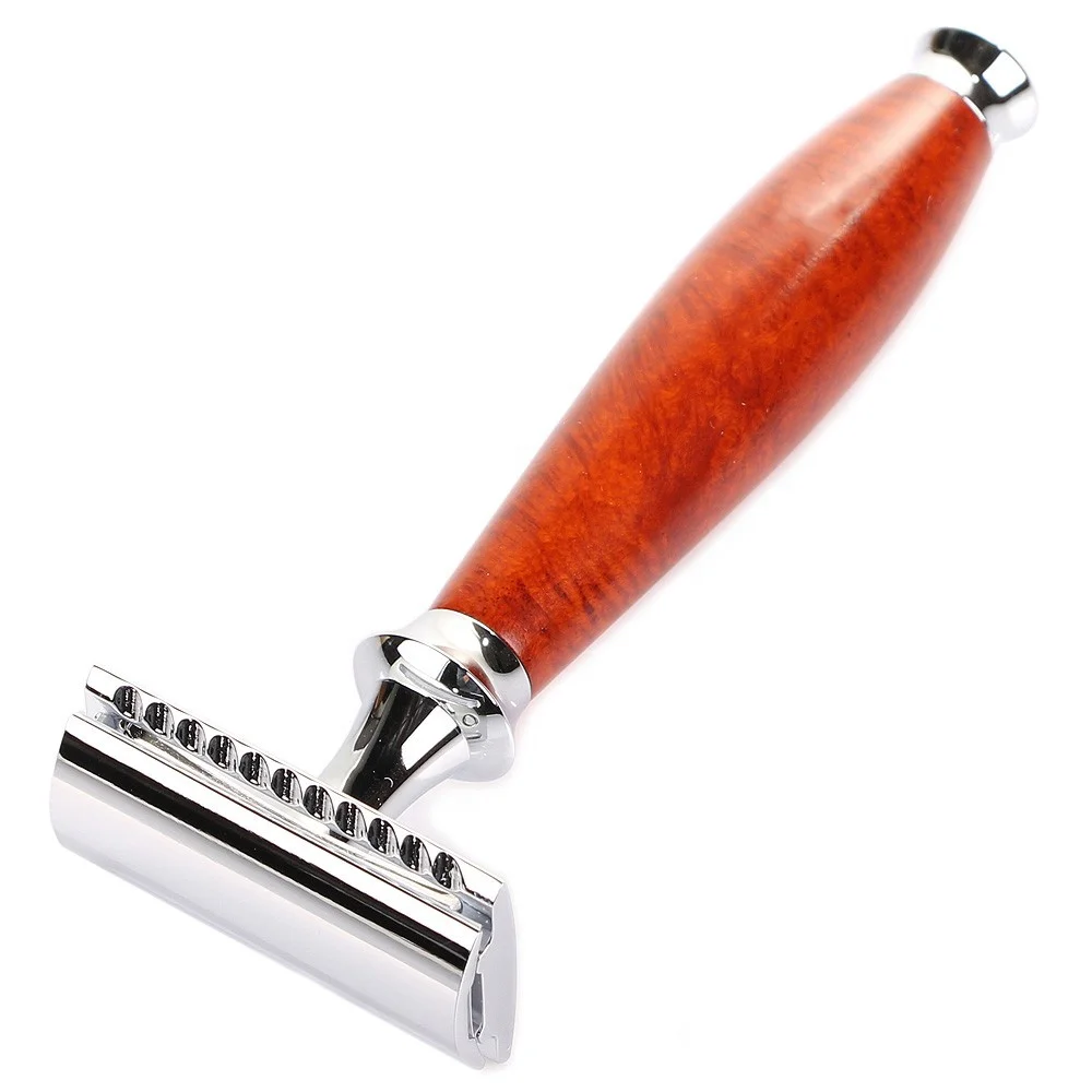 Spolo High Quality Wooden Handle Shaving Razor Double Edge Blade Safety Razor for Male Household Beard Care