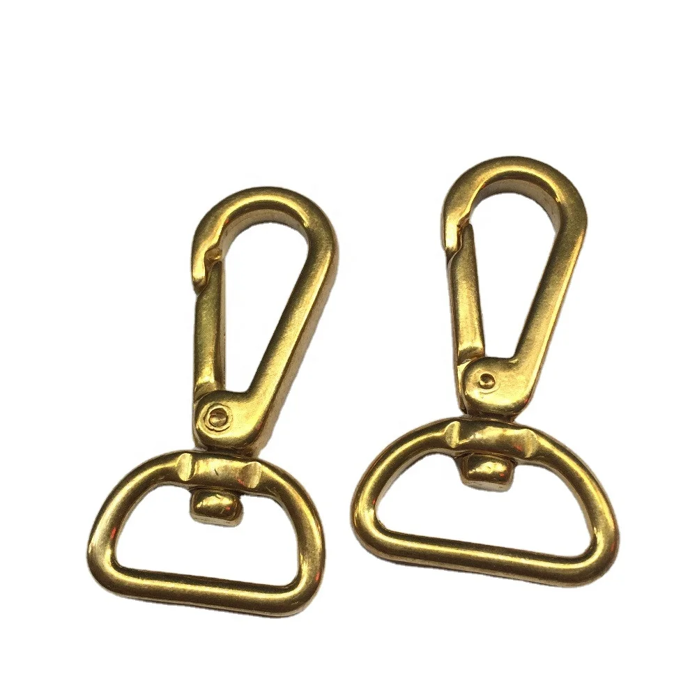 Однотонный латунный триггерный зажим, Поворотный Болт, крючок для ошейника собаки, латунный пружинный крючок для поводка домашних животных