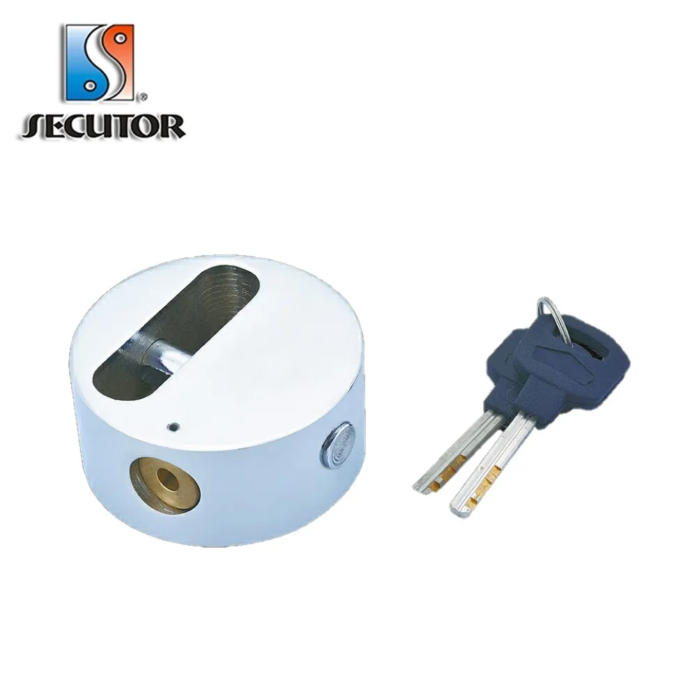 High Security Hardened Solid Round Steel Padlock hasp and staple lock