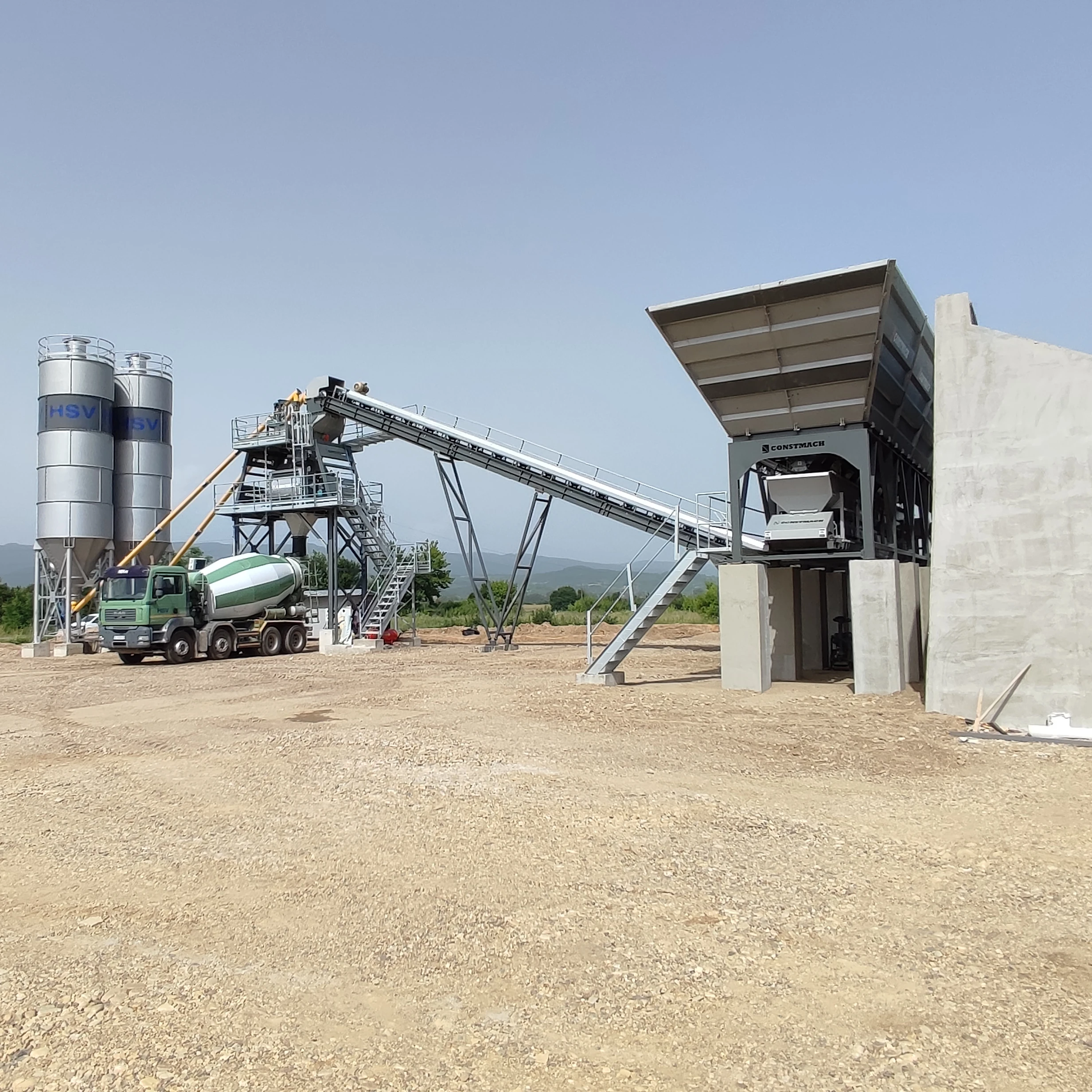 120 m3/h CAPACITY STATIONARY TYPE CONCRETE PLANT, 2 YEARS WARRANTY