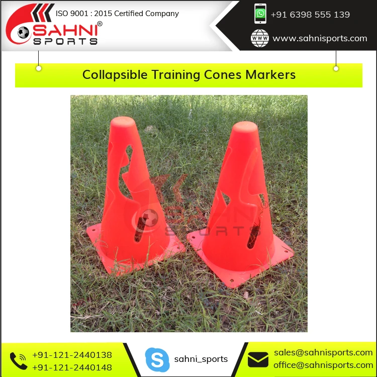 Superior Quality UV Resistant Collapsible Agility Training Cones-Soft PVC Vinyl Markers for Fitness Sports Training