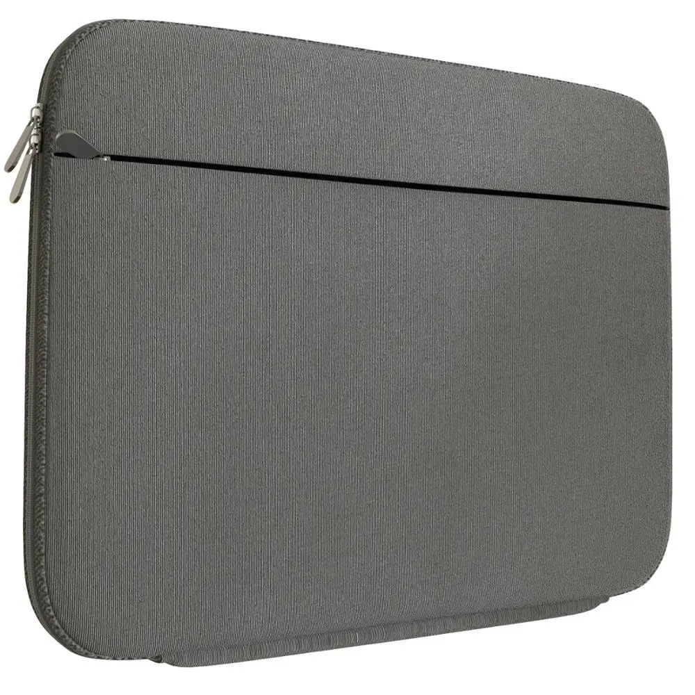 
Gray Neoprene and Lycra Dust Cover Sleeve Bag with Front Accessory Pocket for 13 inch MacBook and Laptops 