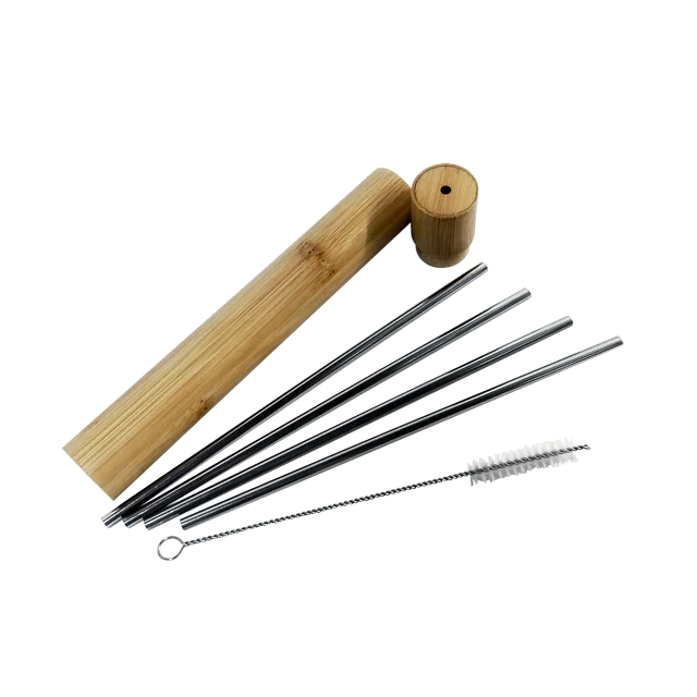 Stainless steel straw set - 5 pcs