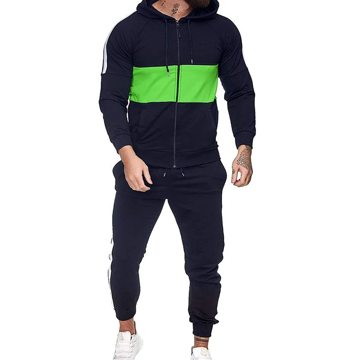 Custom Logo Factory Wholesale OEM Tracksuit Fleece Jogging Set Gym Sports Zipper up Hoodie Jogger Sweat Suits for Men Material