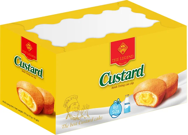 Заварной крем для торта мягкий яйцо 550 Ctns Bao Hung Yellow коричневый с низким содержанием жира нормальный свежий круглый 2