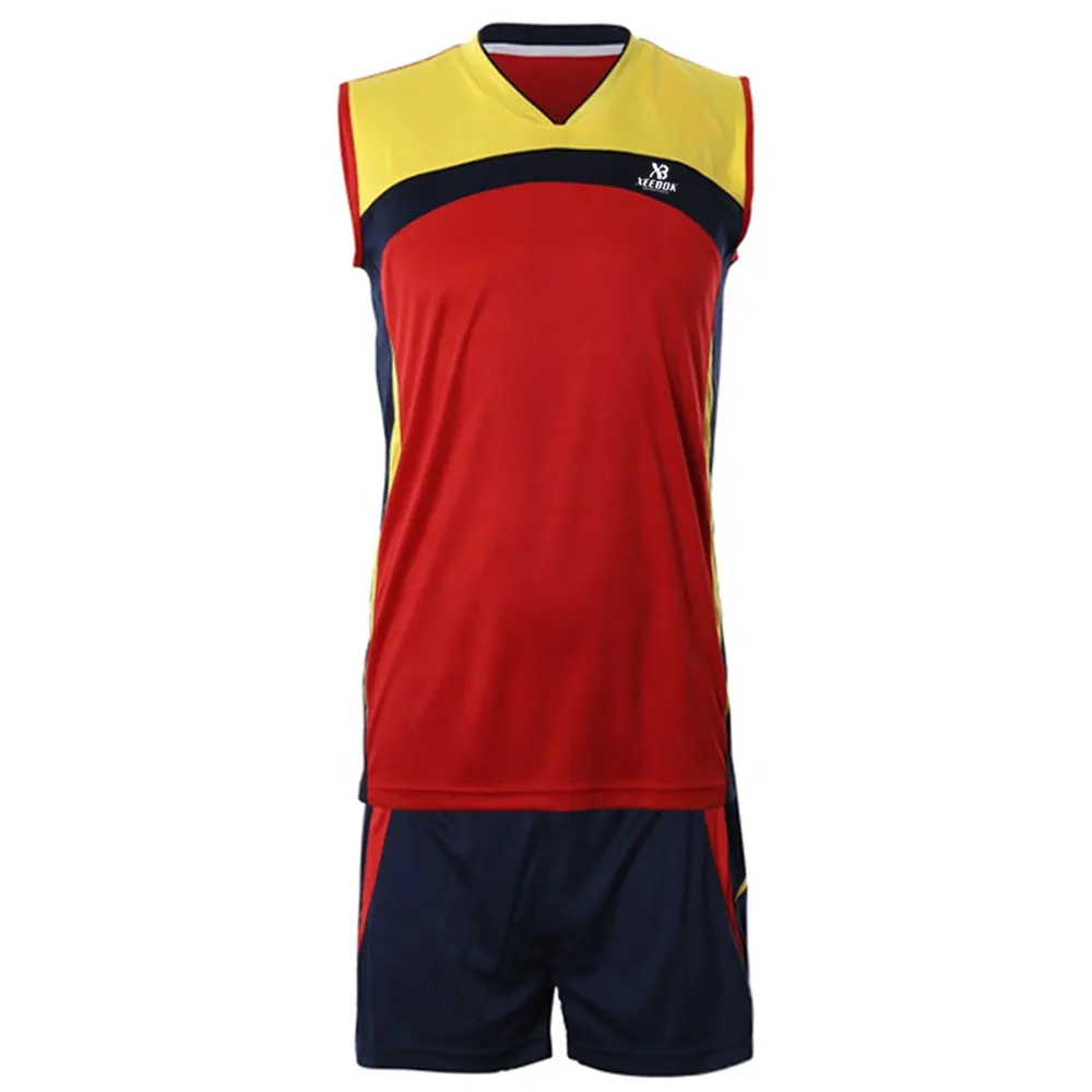 Pakistan Made Custom Material Sleeveless Team Wear Volleyball Jerseys And Short In Different Colors