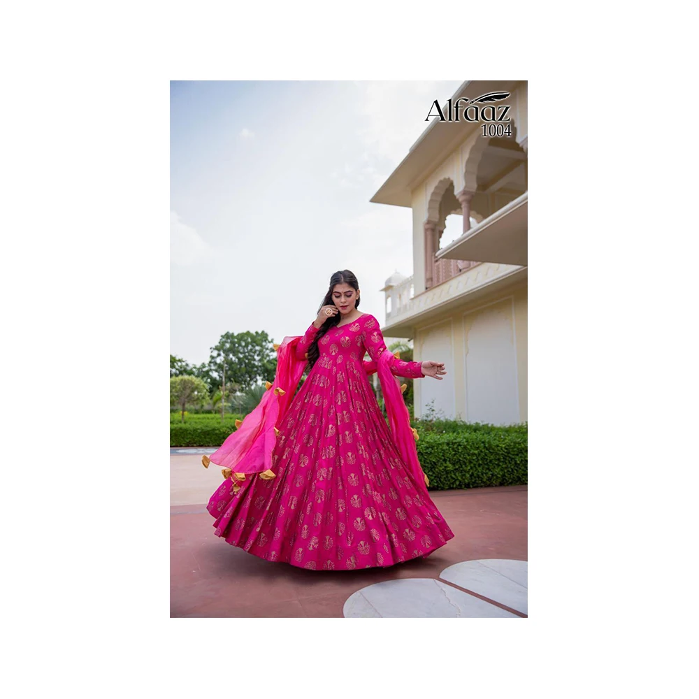 Original Premium Quality Bandhej Style And Flaired Gown With Designer Dupatta Buy at Best Price