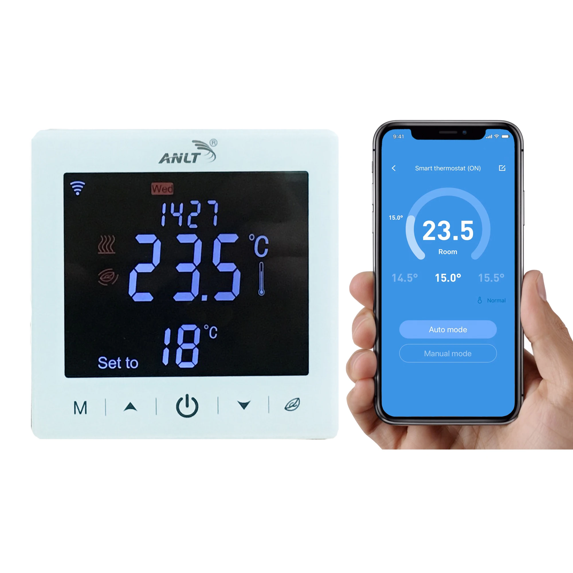 Smart Thermostat WiFi Temperature Controller White Panel APP Remote Control for 16A Electric Floor Heating System