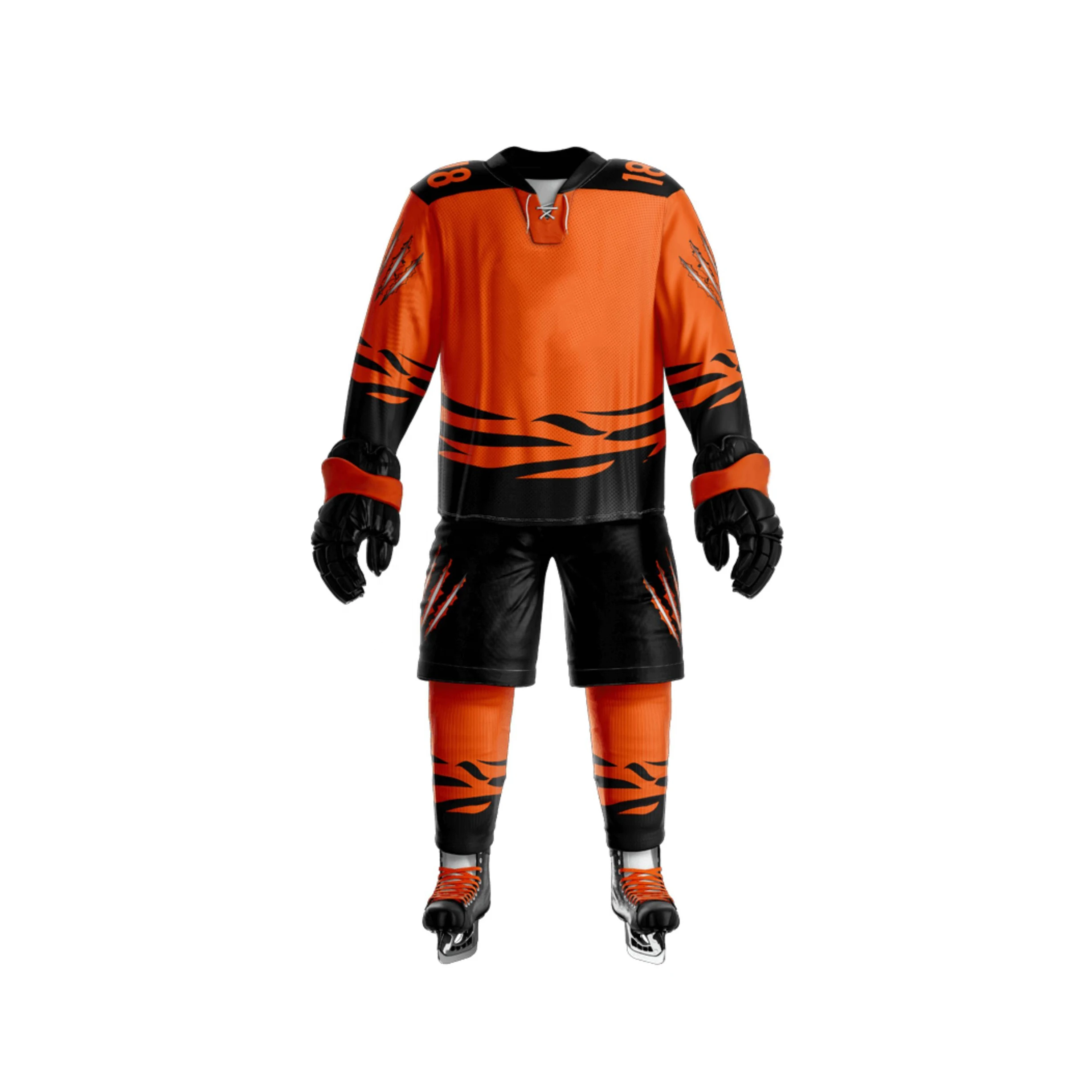 New 2022 Top Striped Style Sublimation Ice Hockey Uniforms For Adults With Team Numbers & Logo Printing Ice Hockey Jerseys