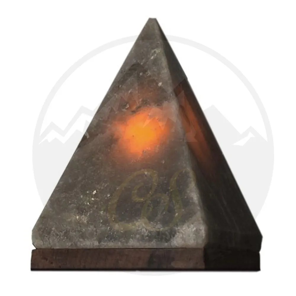 Himalayan Crystal Salt Lamp Pyramid/Triangle Natural Rock Salt Lamp For Night Light In Dark Grey Color