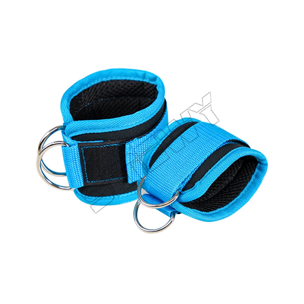 Custom Logo Adjustable Double D-Ring Ankle Straps Cuffs for Cable Machine