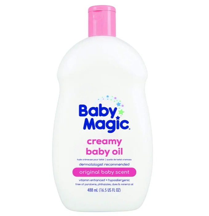 Baby Magic Creamy Baby Oil Coconut Oil and Camelia Oil Free of Parabens No Phthalates Sulfates and Dyes 16.5oz (Case Pack of 6)