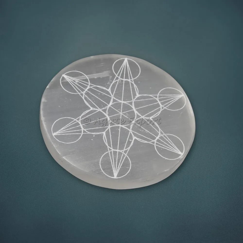 Geometry Metronome Selenite Charging Plate