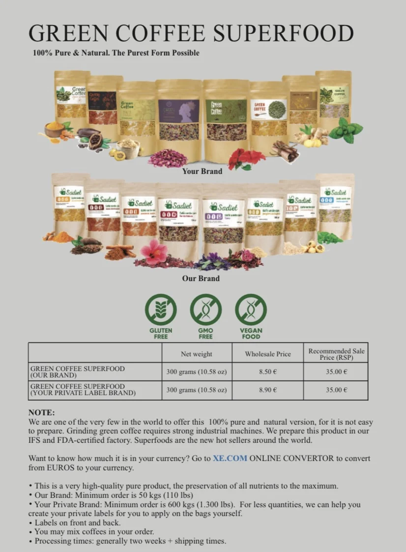 Hot Selling Wholesale Green Coffee Arabic Powder Coffee