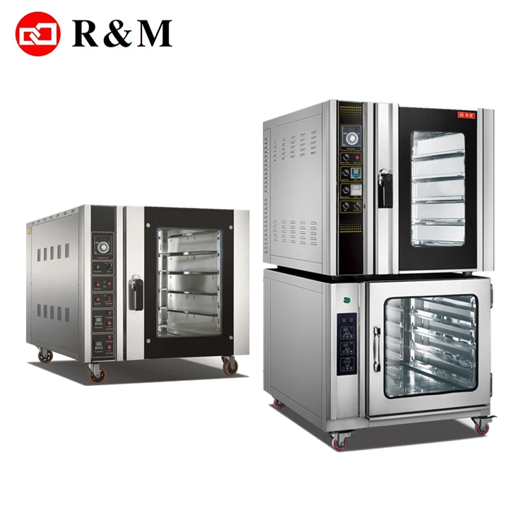 Gas 5 trays kitchen chefs industrial ovens combi steam oven gas combi oven baking commercial convection bread with proofer china