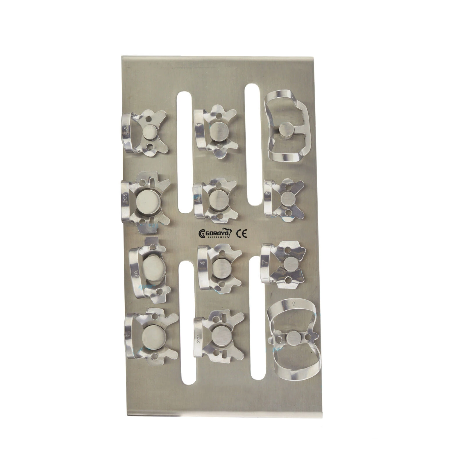 Dental Rubber Dam Clamps Restorative Instruments Holder Set Of 12 Endodontic Lab CE