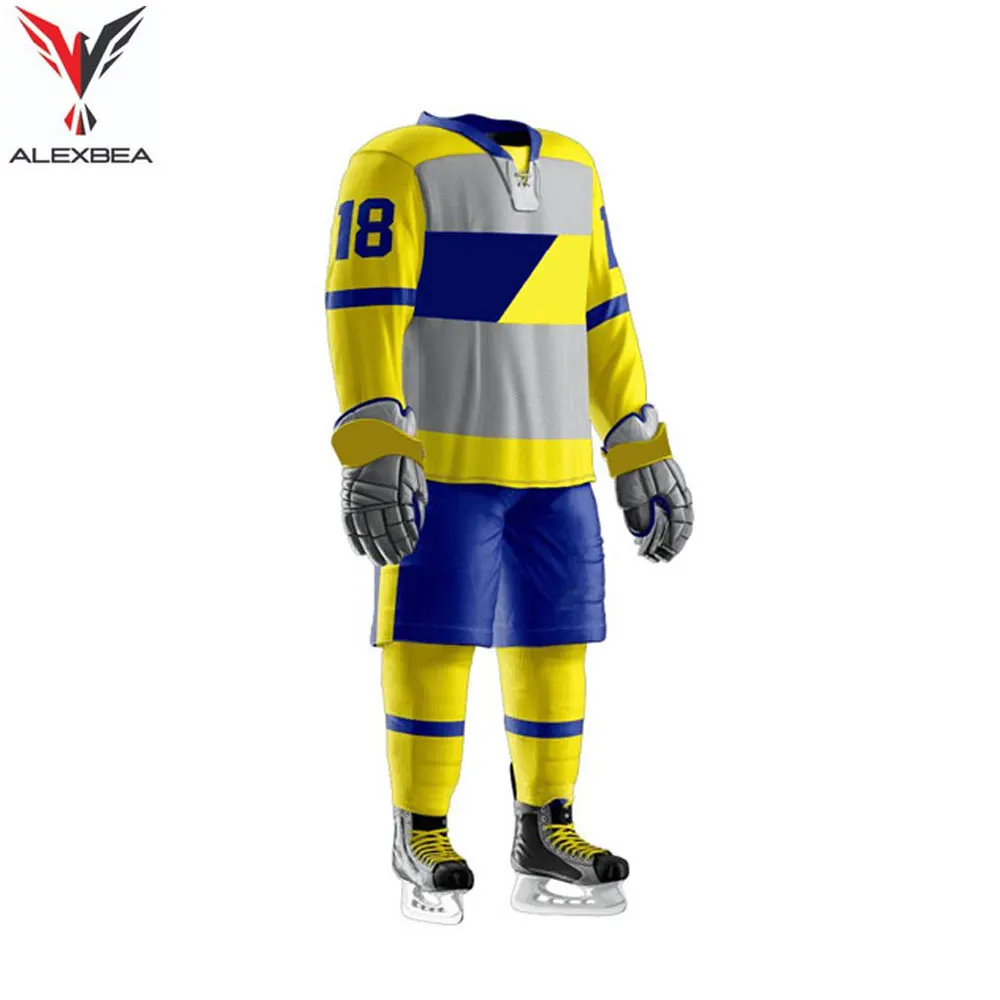 Новейший профессиональный дизайн униформа для хоккея с шайбой Спортивная командная одежда комплекты униформы