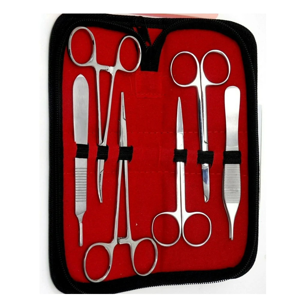 Medical Students Anatomy Biology Dissection Kit With Case Stainless Steel Made Scalpel / Blade Scissor Dissecting Kit