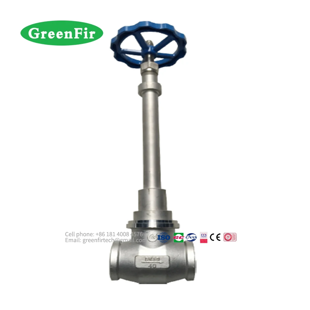 Криогенный шаровой клапан из нержавеющей стали, удлиненный стержень с стыковыми соединениями для промышленного низкотемпературного газа