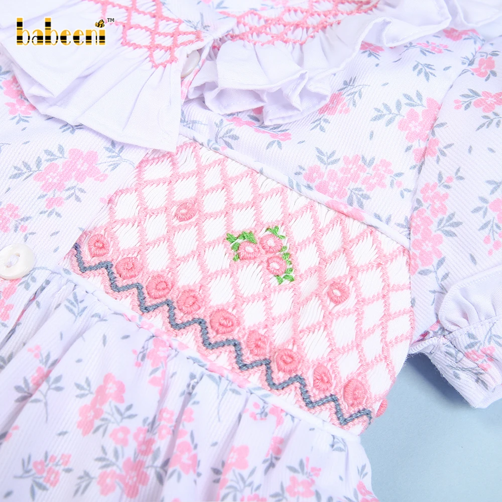 Потрясающее детское платье с цветочным рисунком ручная работа OEM ODM вышивка оптовая продажа платья Smock-BB2577