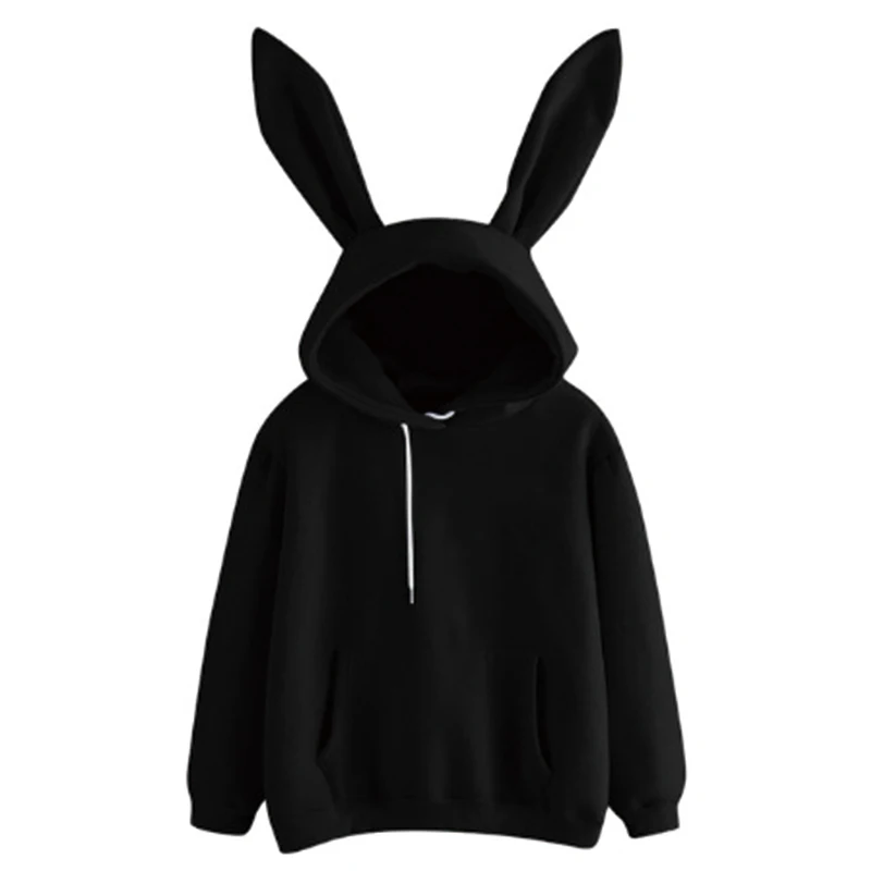 Autumn Winter women Rabbit Ears Fashion Hoodie Casual colors Solid Warm Sweatshirt Hoodies Women Long Sleeve Hoodies For Winter