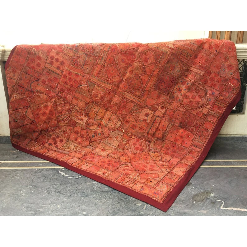 Оптовика и производитель индийский ручной работы старый винтажный сари Античная покрывало пледы