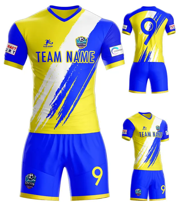 Cheap Low MOQ Sublimation Customized Soccer Uniform made of High Quality Polyester Fabric