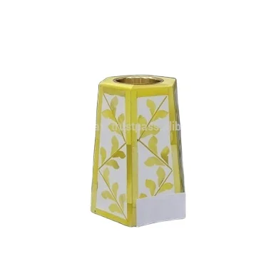 
New arrival premium quality yellow bone inlay bakhoor burner incense burner bone inlay craft by ingenious craft 