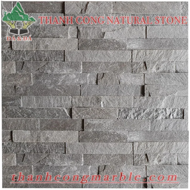 Dark Grey Charcoal Natural Stone Cladding Cultured Panels 60x15 35x18 Hot Sale 2023 Black Slate