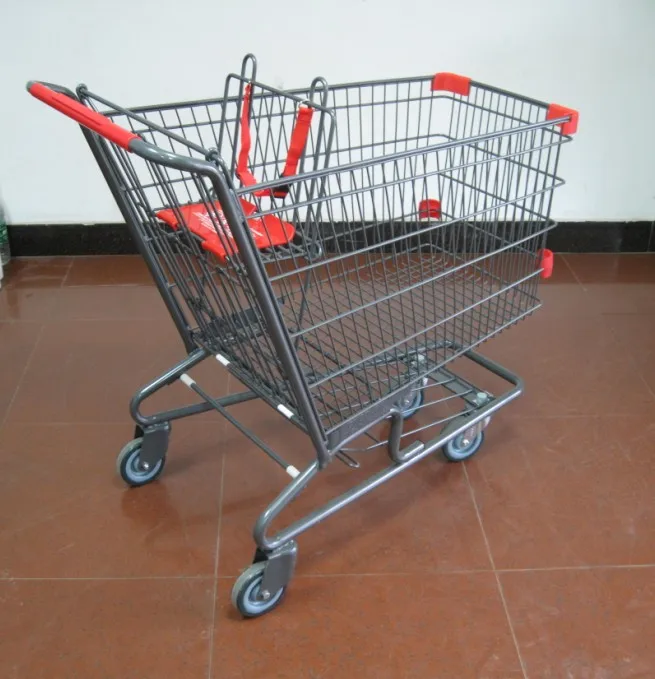 MOQ 50 PCS 220L Supermarket Steel Shopping Cart, Grocery Metal Cart