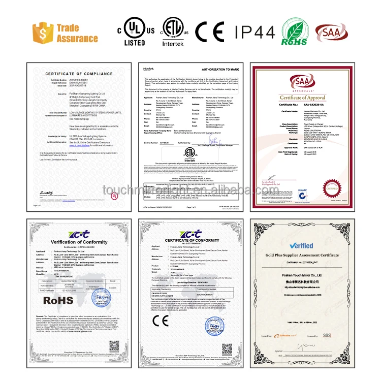 Сенсорное зеркало UL для украшения дома отеля, роскошное зеркало с ночным освещением