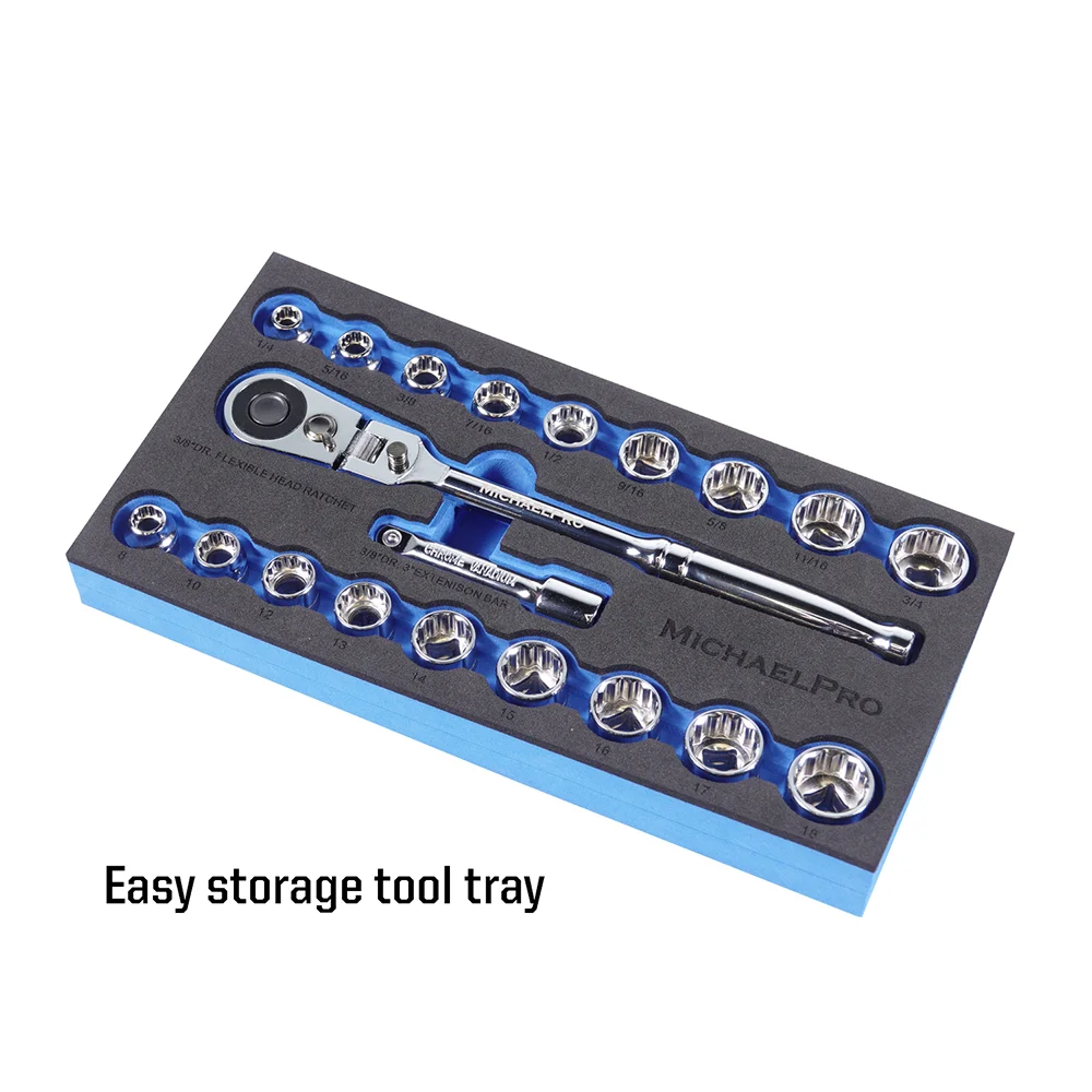 
MP001001 full multi functional hand tool box set 20 pcs Drive Socket Set Ratchet Wrench Handle WRENCH HANDLE 