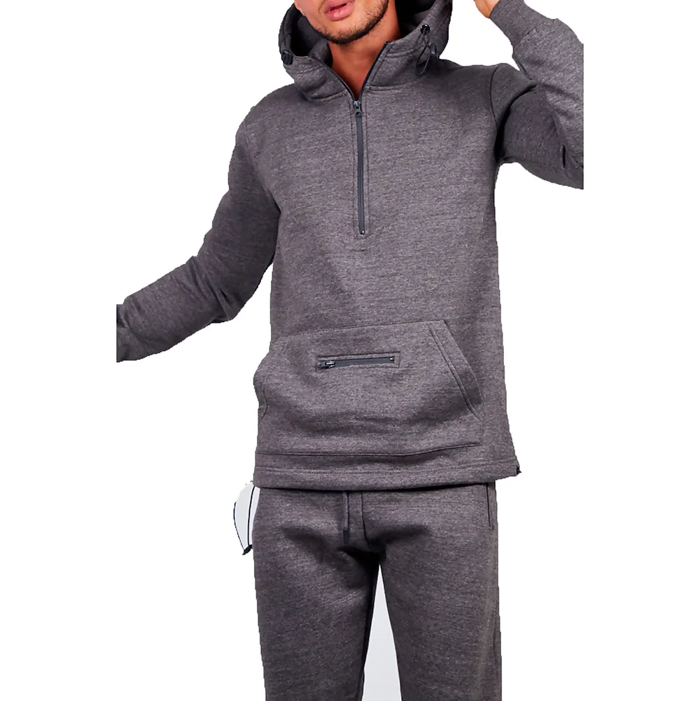 Casual Plus Size Winter Tracksuits Cotton / Polyester Made Pullover Tracksuits With Pockets