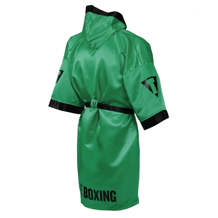Green Boxing Robe New Arrival World Champions Full Length Gown with Hood by KHUMBRO Sports