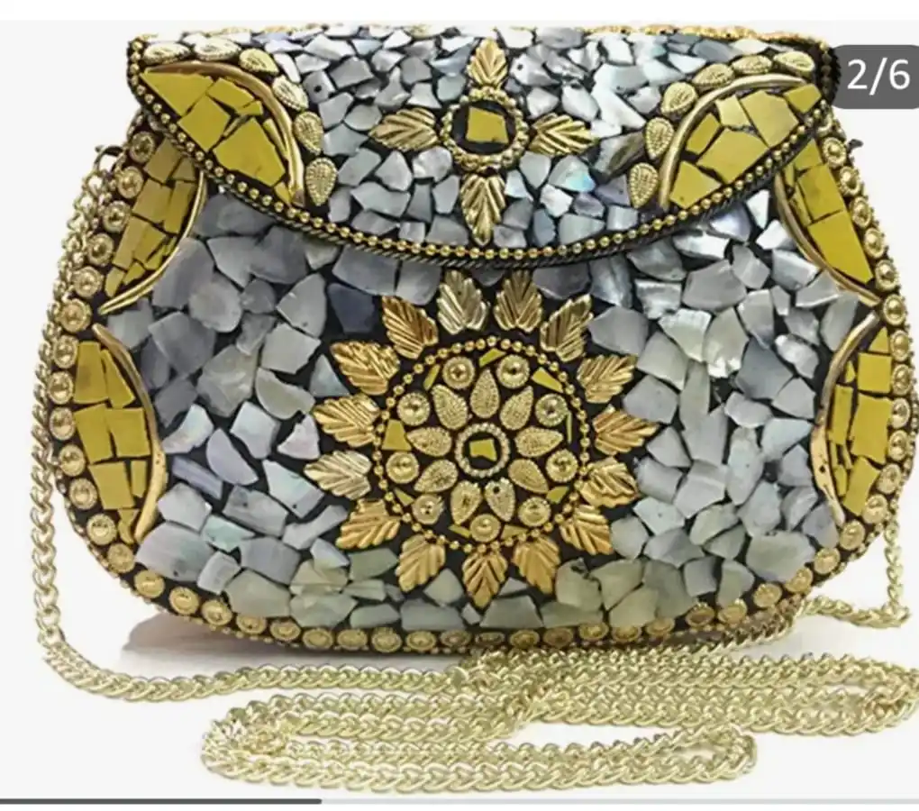 wholesale highest quality handcrafted polished Beautiful customized  mother of pearl fashion handbag  for women from India ,