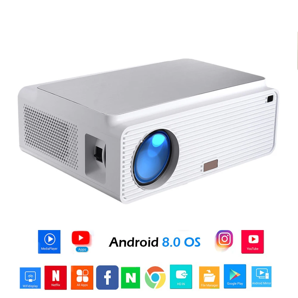 
Full HD 1080P Projector 4K 6500 Lumens Cinema Projector Android 8.0 1+16GB andrFull HD 1080P Projector 4K 6500 Lumens Cinema Projector Android 8.0 1+16GB