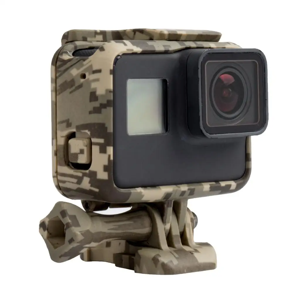 Protective Housing Case Cover Action Camera Camouflage Plastic Protection Border Frame Box for Go Pro   5