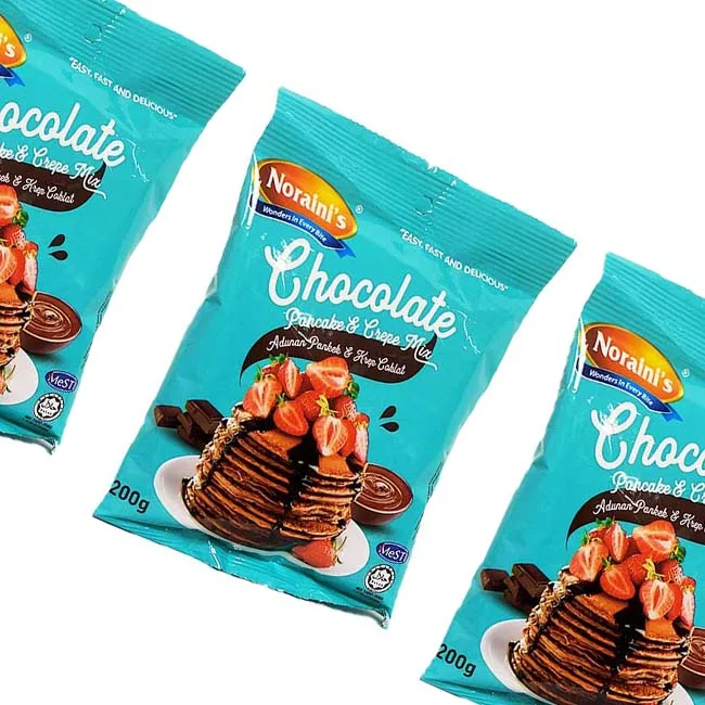 Delicious Fluffy Pancake Mix Crepe Mix In Chocolate Flavor 200g Premixed Chocolate Baking Flour Instant Mix Ready To Eat