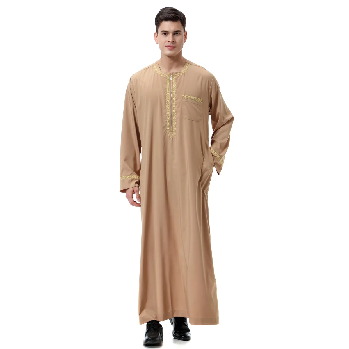 New Arrival Male Thobe Islamic Men Clothing Robe Thawb Jubbah Dubai Abaya Islamic Clothing Modern Design For Men