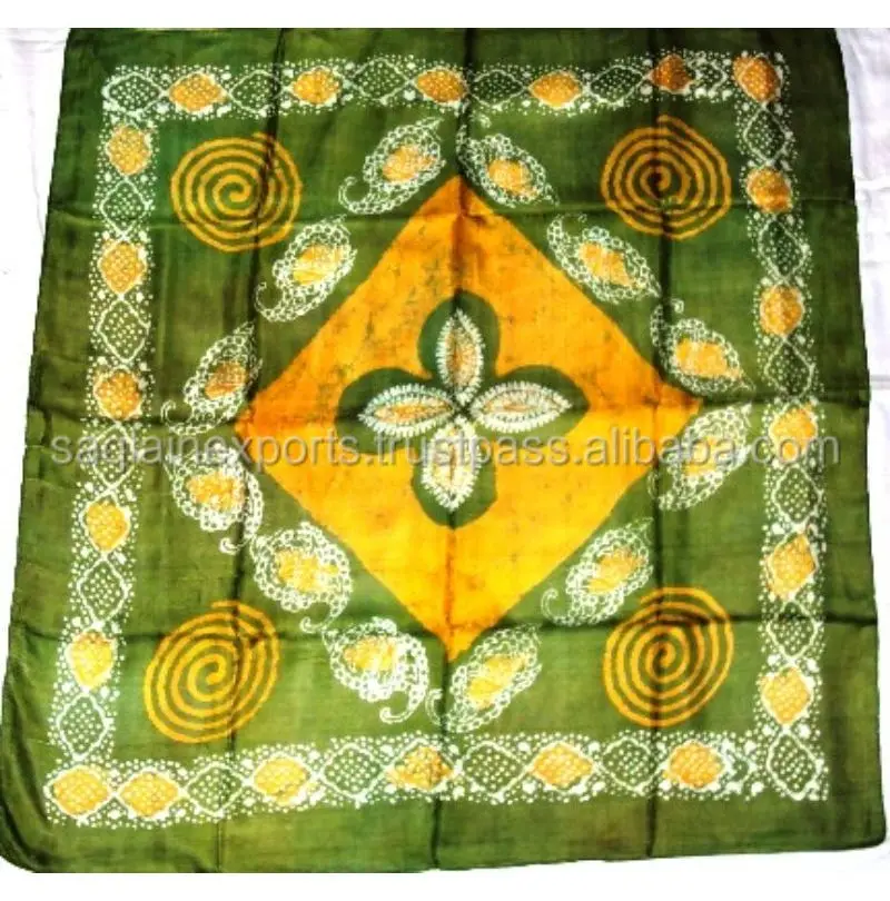 Money Saving Beautiful Silk Scarves Wholesale Factory Price Woman Fashion Batik Print Premium Design Silk Neck Wear Summer Beach