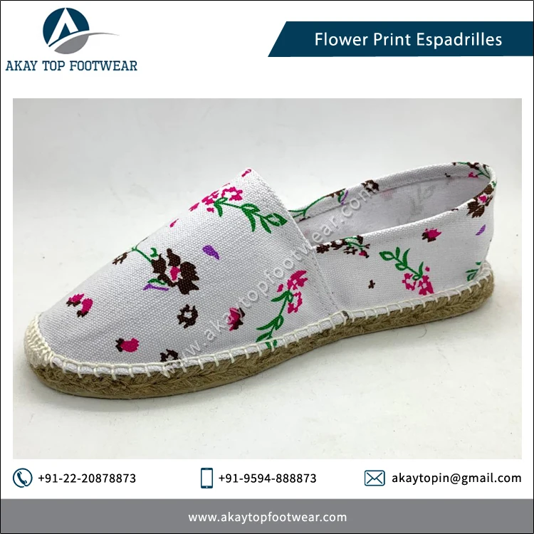 Уникальный удобный дизайн традиционные Эспадрильи с цветочным принтом плоские туфли по самой низкой цене женские ходячие эспадрильи