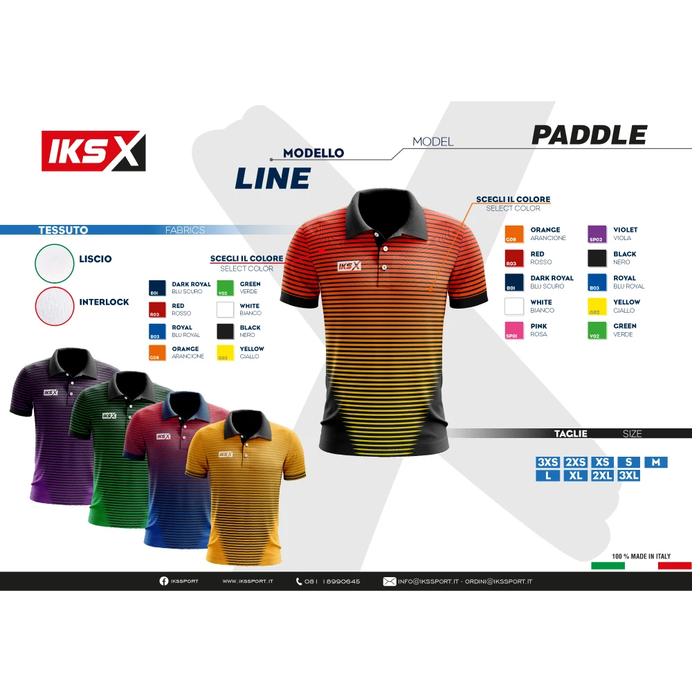 
Custom Logo Best Italian Tennis Paddle Uniform SUBLIMATIC PRINT 