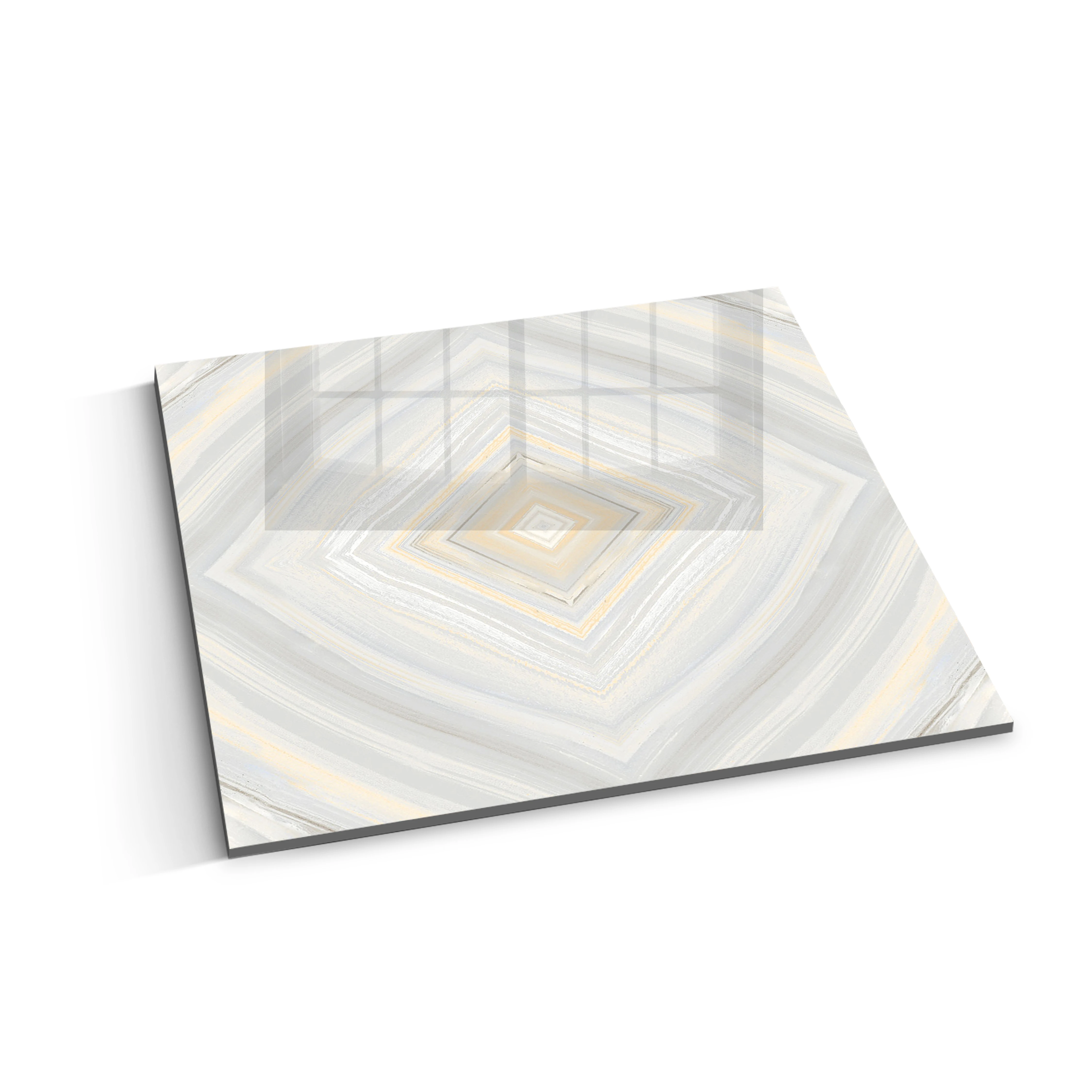 Project usage Building Materials tile 600x600mm grey color full polished glazed marble look glossy porcelain tile