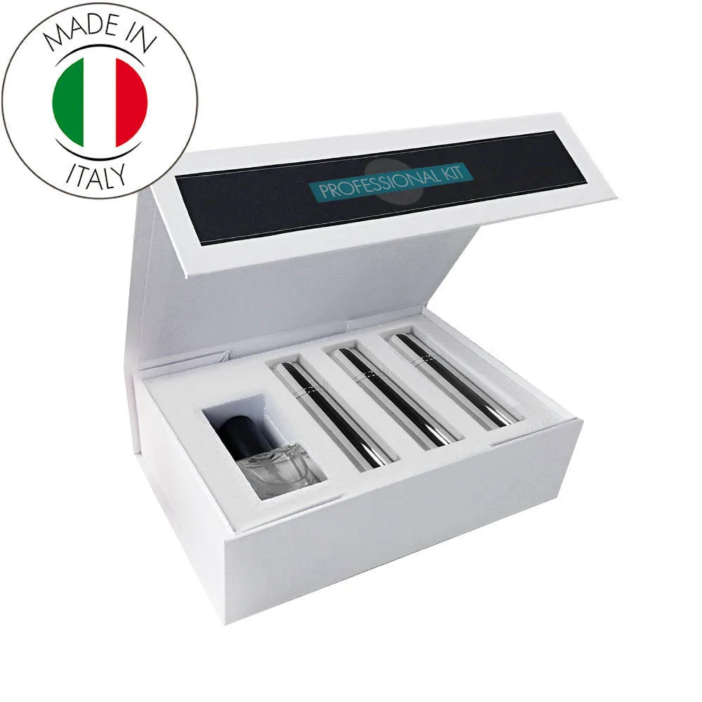 (prices quoted are in £) BROW LAMINATION KIT - MAGNETIC CLOSING - 10ml airless silver bottles with clear bonding gel bottle