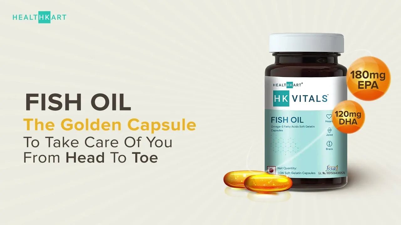 Мягкие желатиновые капсулы HealthKart HK Vitals Omega 3 для правильного развития плода и здорового старения