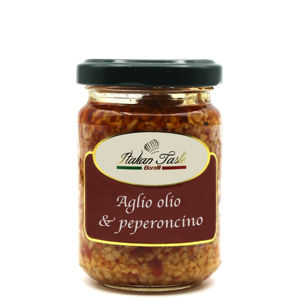 High quality 130 g wholesale retail Garlic oil and chili NO GMO Italian pasta sauce for pasta