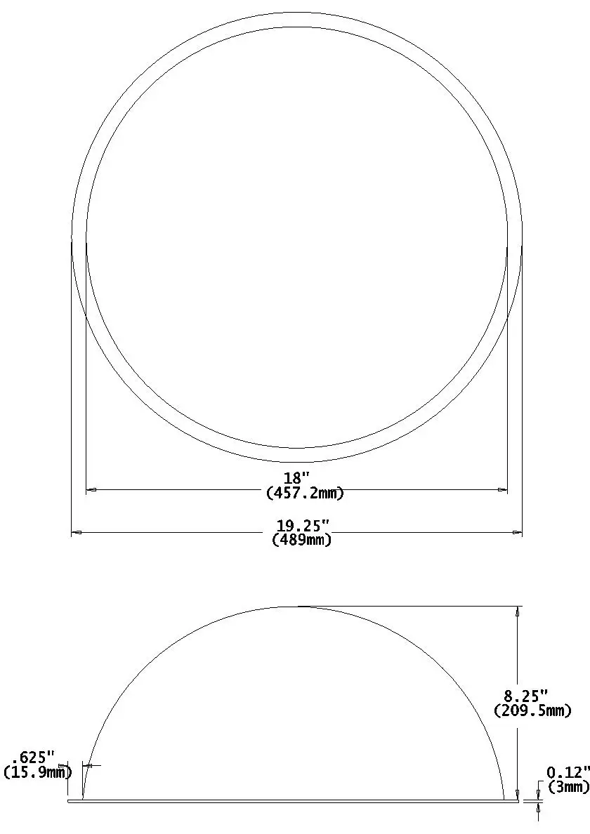 Зеркало Replex, 18 дюймов/45 см, акриловое, с белым фланецем