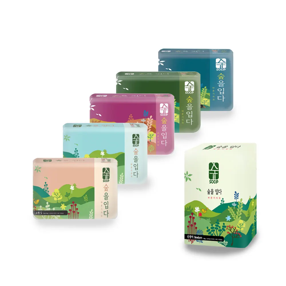 Корейские экологически чистые одноразовые детские подгузники из 100% хлопка