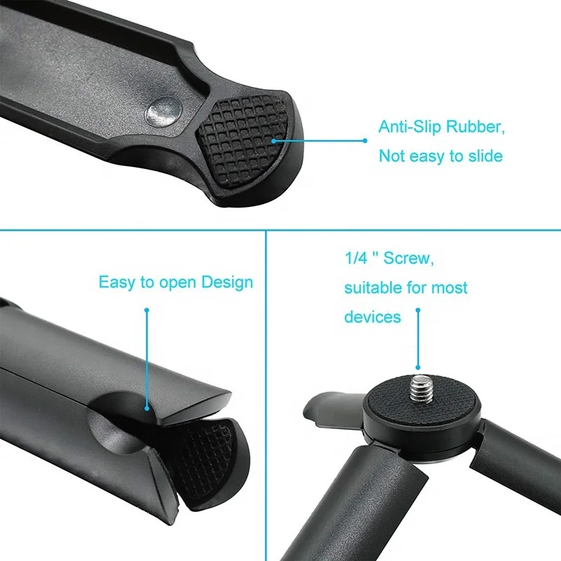  New Hot Portable Rotation ABS Mini Desktop Handle Stabilizer Tripod Gopro Hero 9 Cameras Accessories