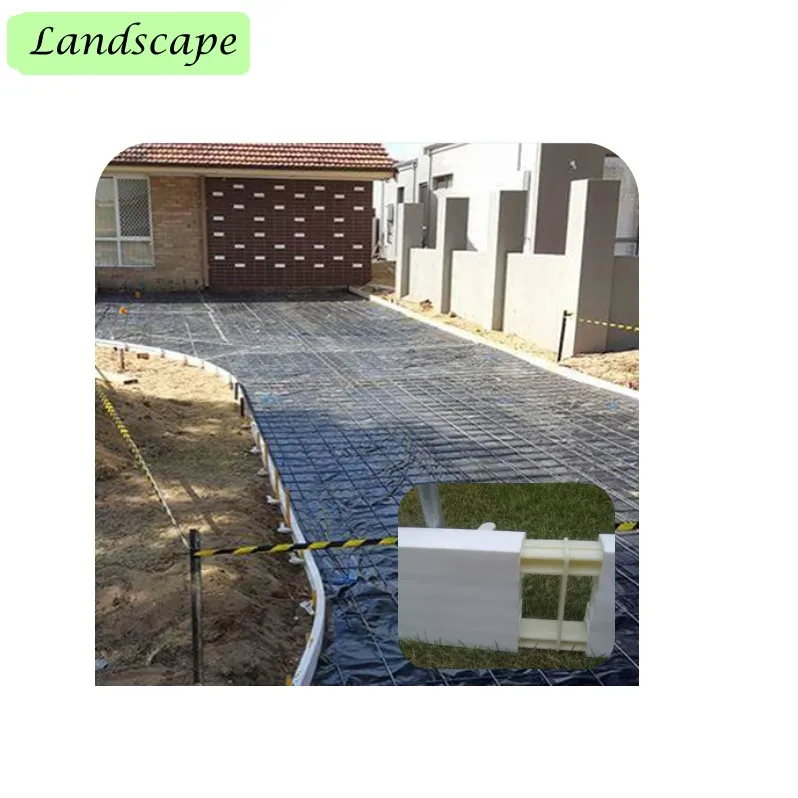 sidewalk footpath gardening landscape stiff flexi plastic formwork concrete work curvy straight stairs maze wall